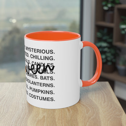 Halloween Tasse mit Wortwolke & Schriftzug | Gruseliges Herbst-Design