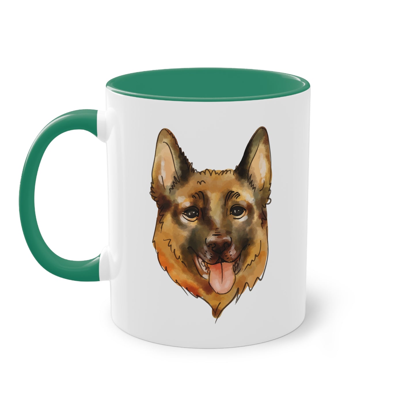 Schäferhund Tasse - Treuer Begleiter im Aquarellstil