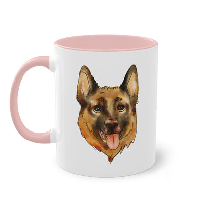 Schäferhund Tasse - Treuer Begleiter im Aquarellstil