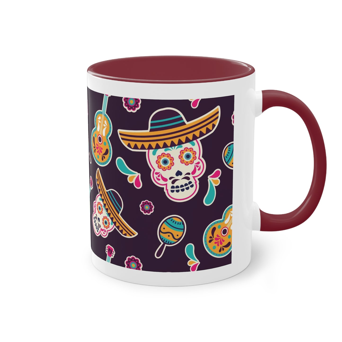 Mexikanische Fiesta Tasse - Fröhliches Totenkopf- und Sombrero-Design