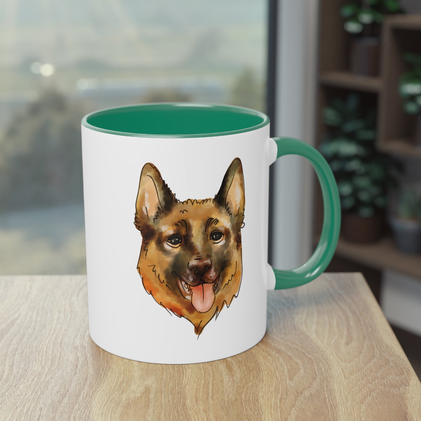 Schäferhund Tasse - Treuer Begleiter im Aquarellstil