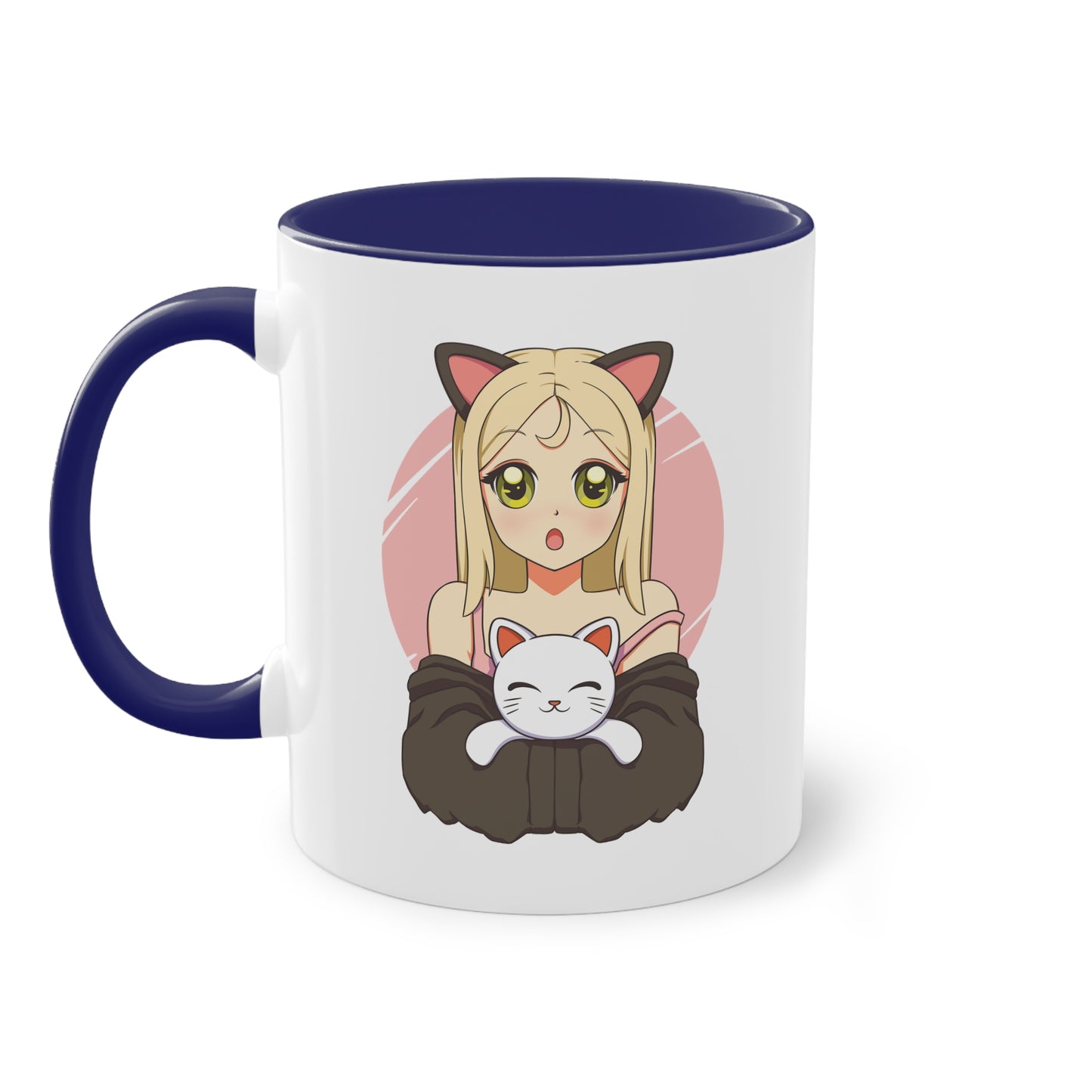 Katzenliebe im Manga-Stil - Die Anime Girl & Katzenfreundschaft Tasse