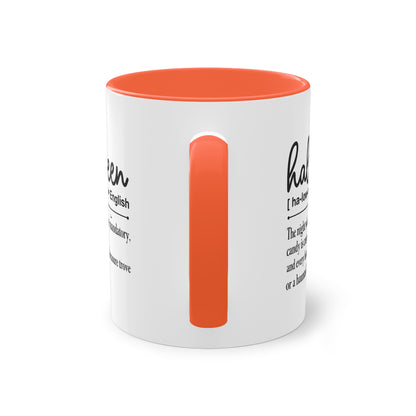 Halloween Tasse mit Definition & Kürbis-Detail | Lustiges Wörterbuch-Design