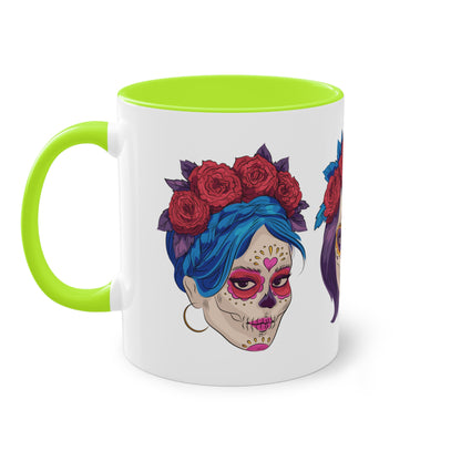 Día de los Muertos Tasse - Elegante Catrina-Designs mit Rosen