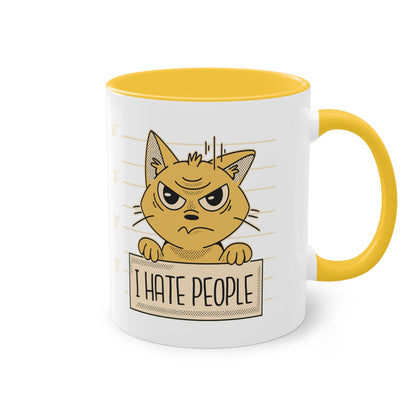 Tasse - "I Hate People" Mugshot Design für Katzenliebhaber