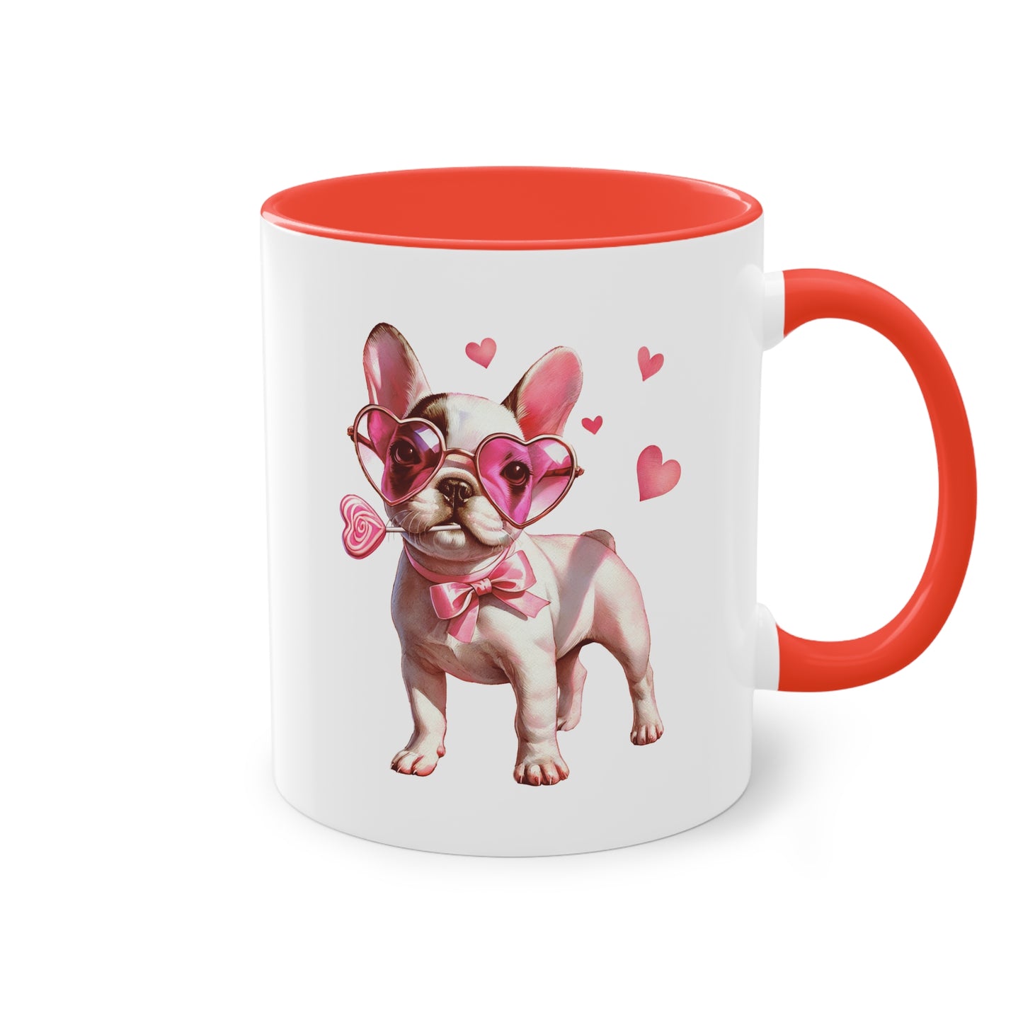 Süße French Bulldog Tasse mit Herzbrille für Hunde Fans