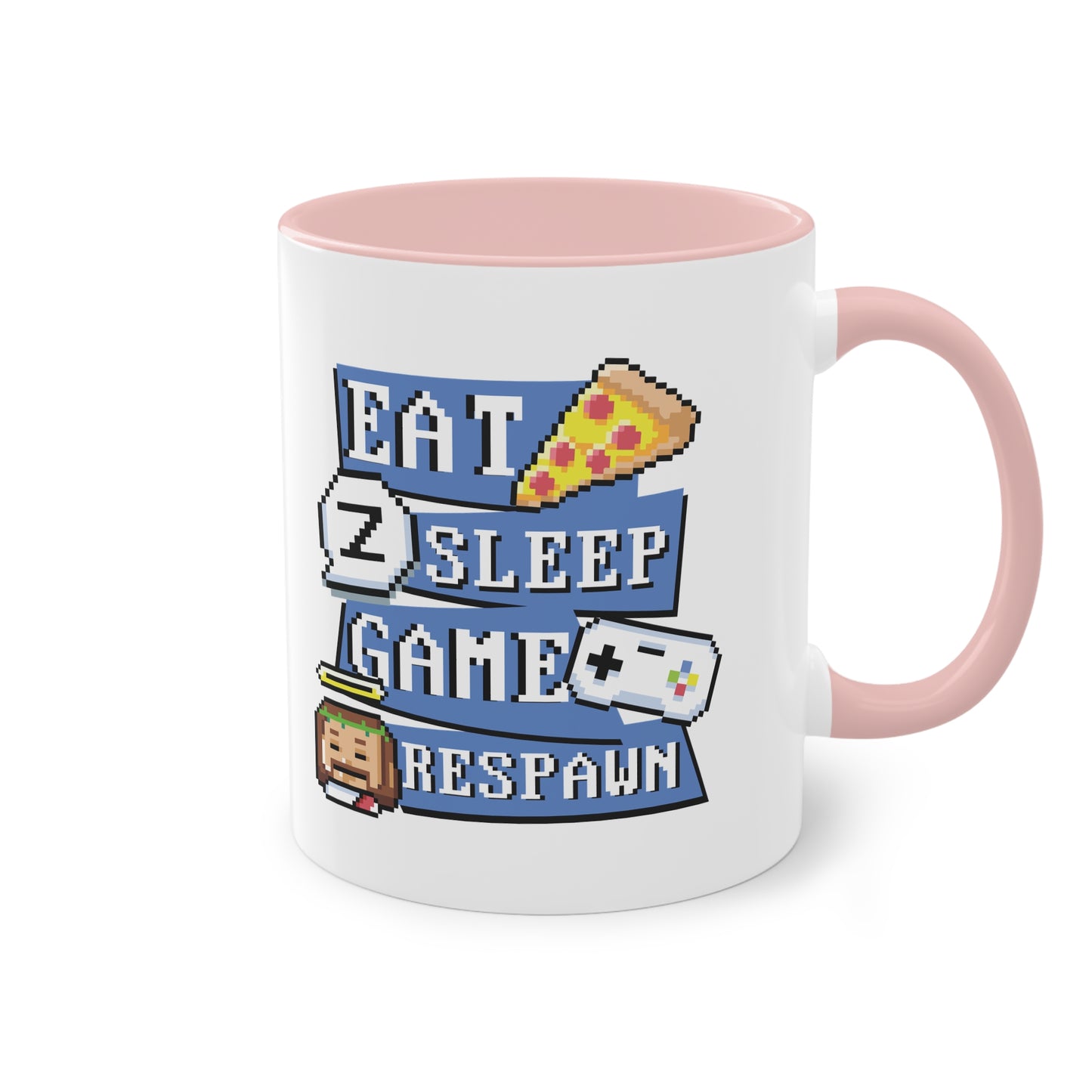 Eat, sleep, game, repeat - Die ultimative Gamer-Pixel-Tasse