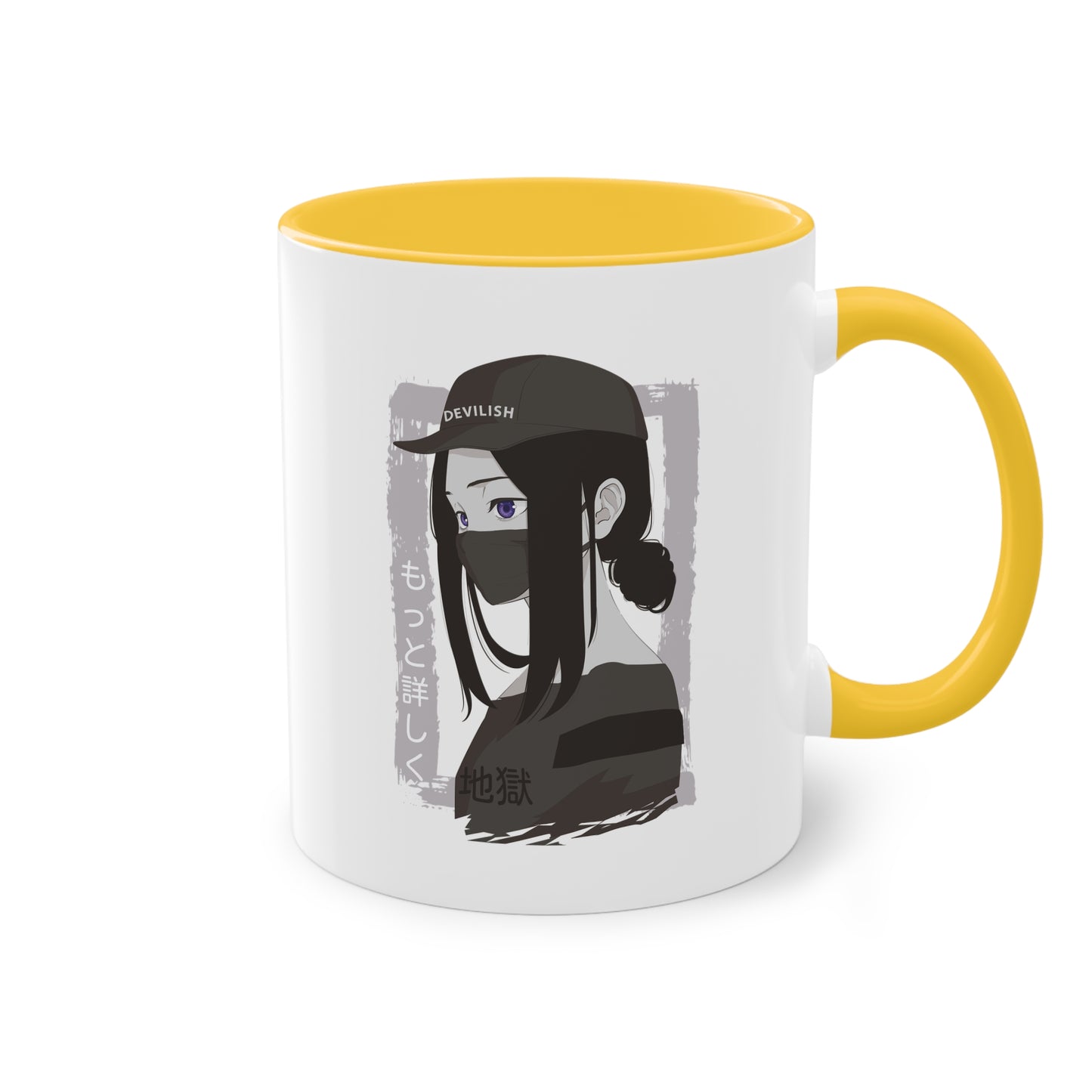 Anime Teufel Tasse - Mystisches Manga-Design mit schwarzem Griff