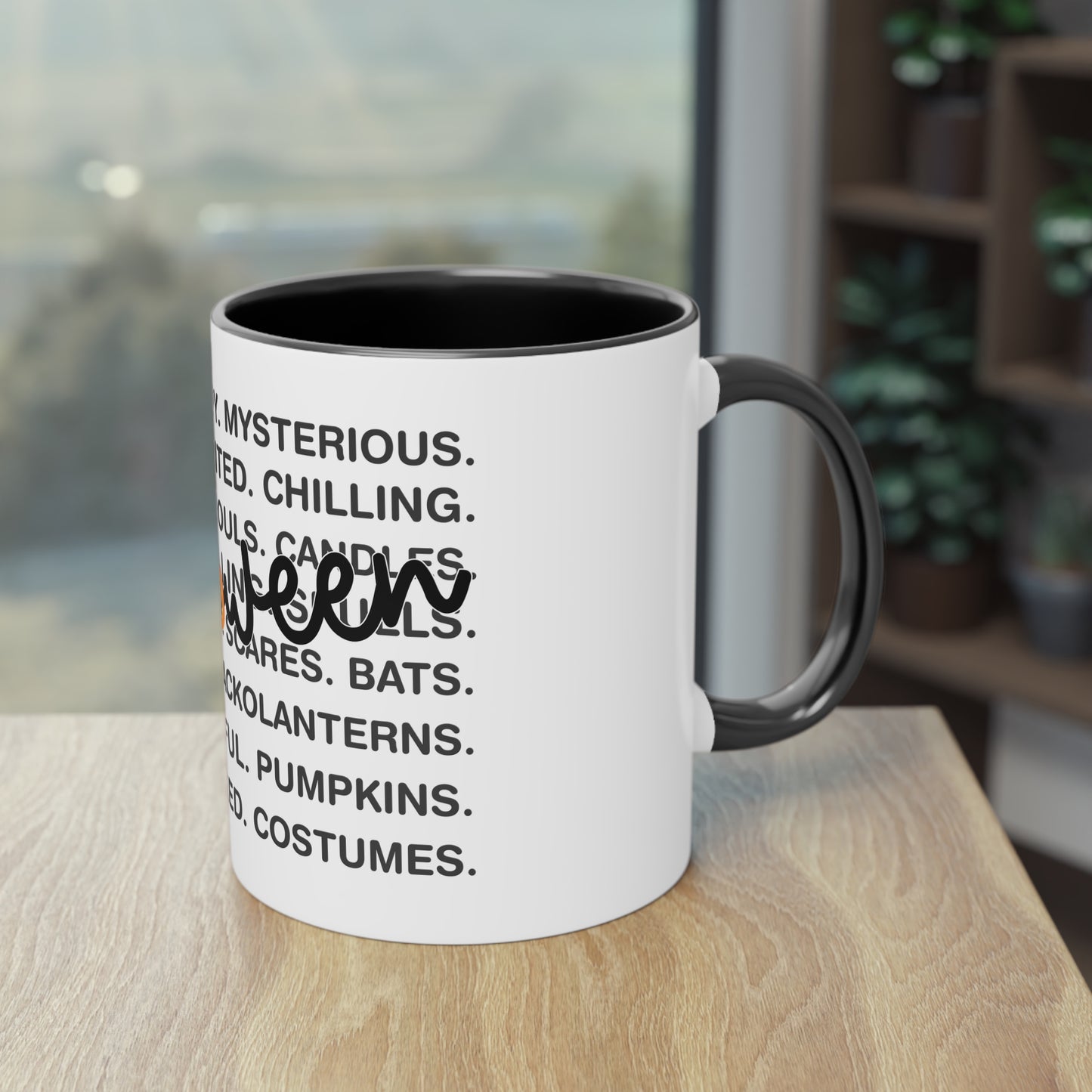 Halloween Tasse mit Wortwolke & Schriftzug | Gruseliges Herbst-Design