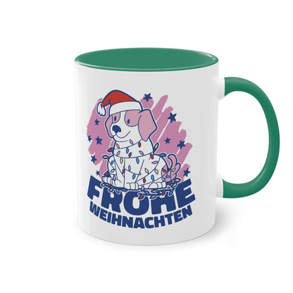 Frohe Weihnachten Hundetasse - Festliche Kaffeetasse für Hundefans