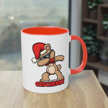 Dappender Weihnachts Teddybär: Nur für die Geschenke hier Tasse