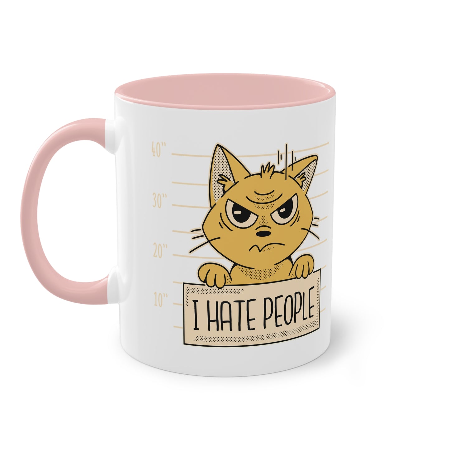 Tasse - "I Hate People" Mugshot Design für Katzenliebhaber