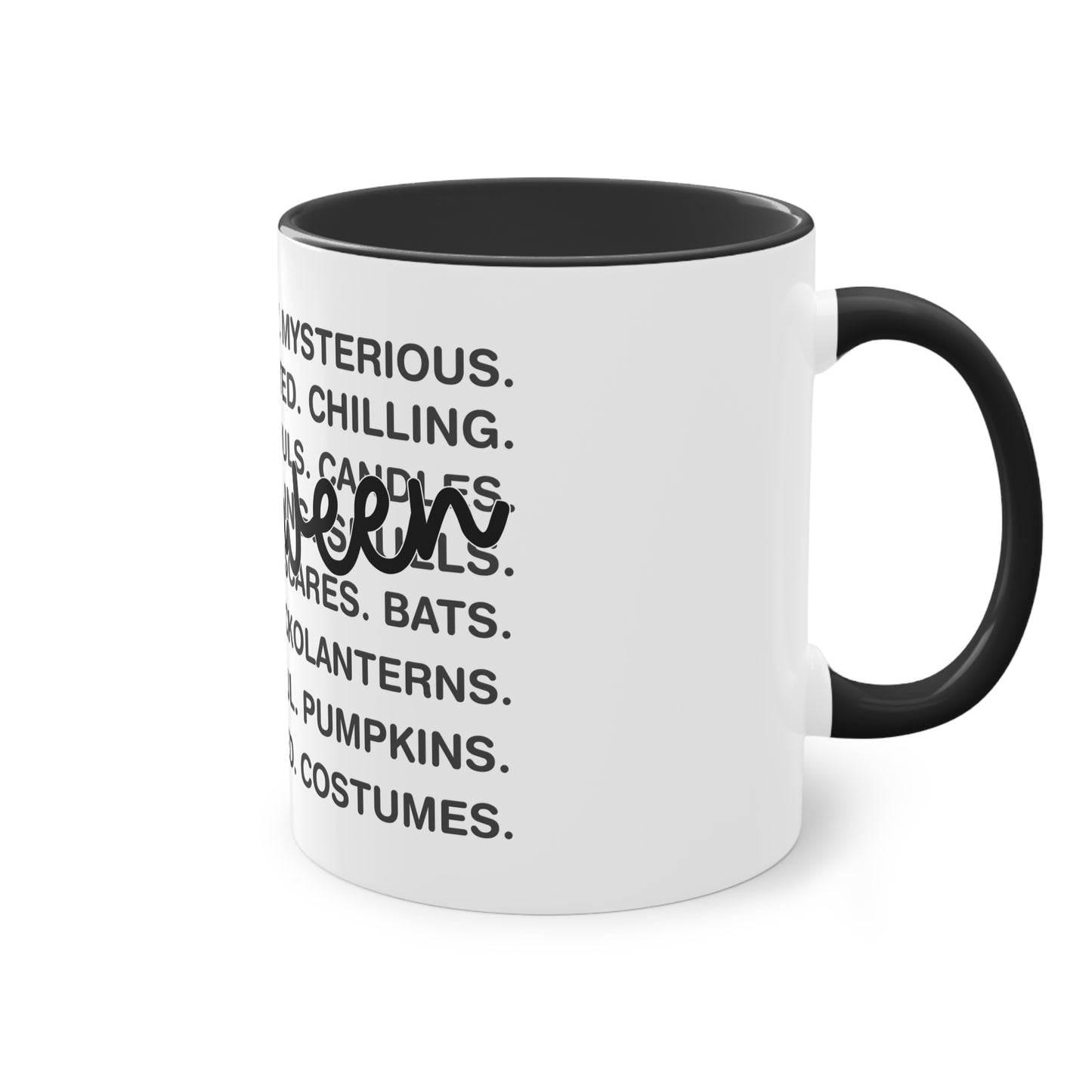 Halloween Tasse mit Wortwolke & Schriftzug | Gruseliges Herbst-Design