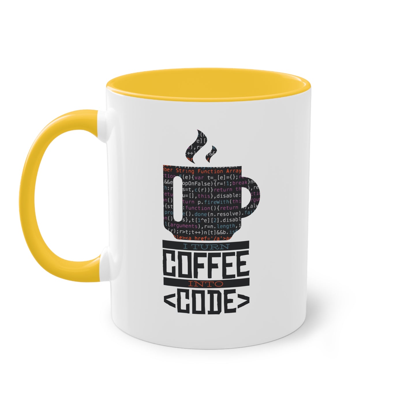 "I turn coffee into code" Tasse für Programmierer