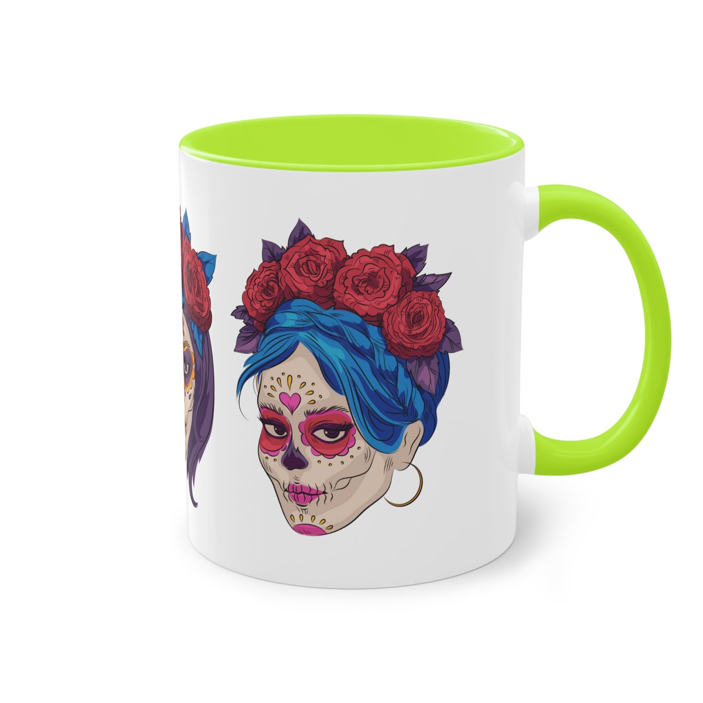 Día de los Muertos Tasse - Elegante Catrina-Designs mit Rosen