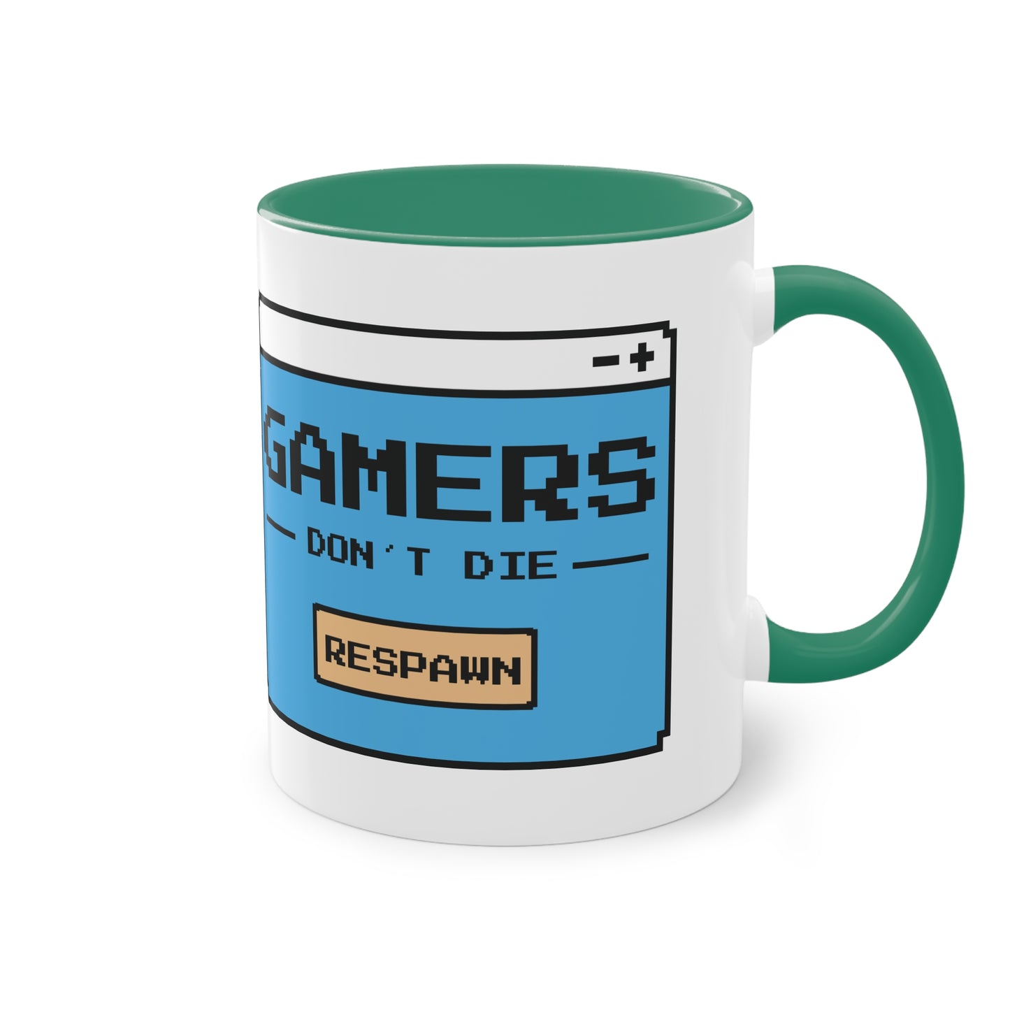 Gamers Don't Die Tasse - Lustige Gamer Keramik Tasse mit Respawn Design