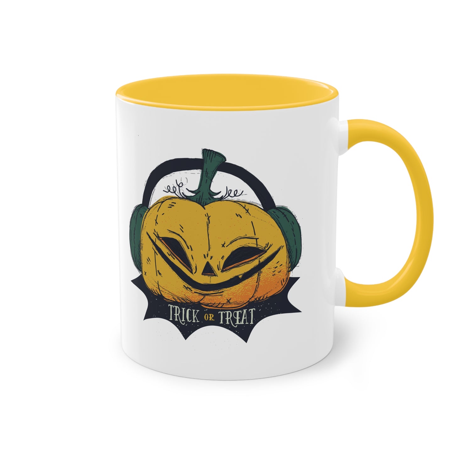 Trick or Treat Kürbis Tasse - Coole Halloween Keramik Tasse