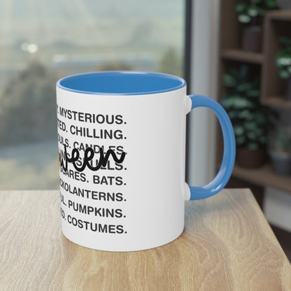 Halloween Tasse mit Wortwolke & Schriftzug | Gruseliges Herbst-Design
