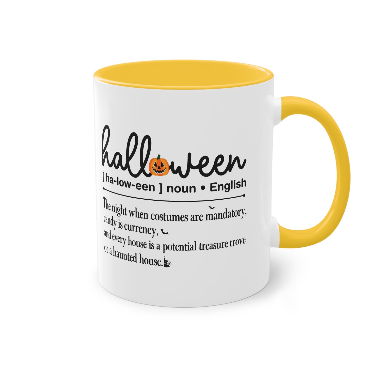Halloween Tasse mit Definition & Kürbis-Detail | Lustiges Wörterbuch-Design