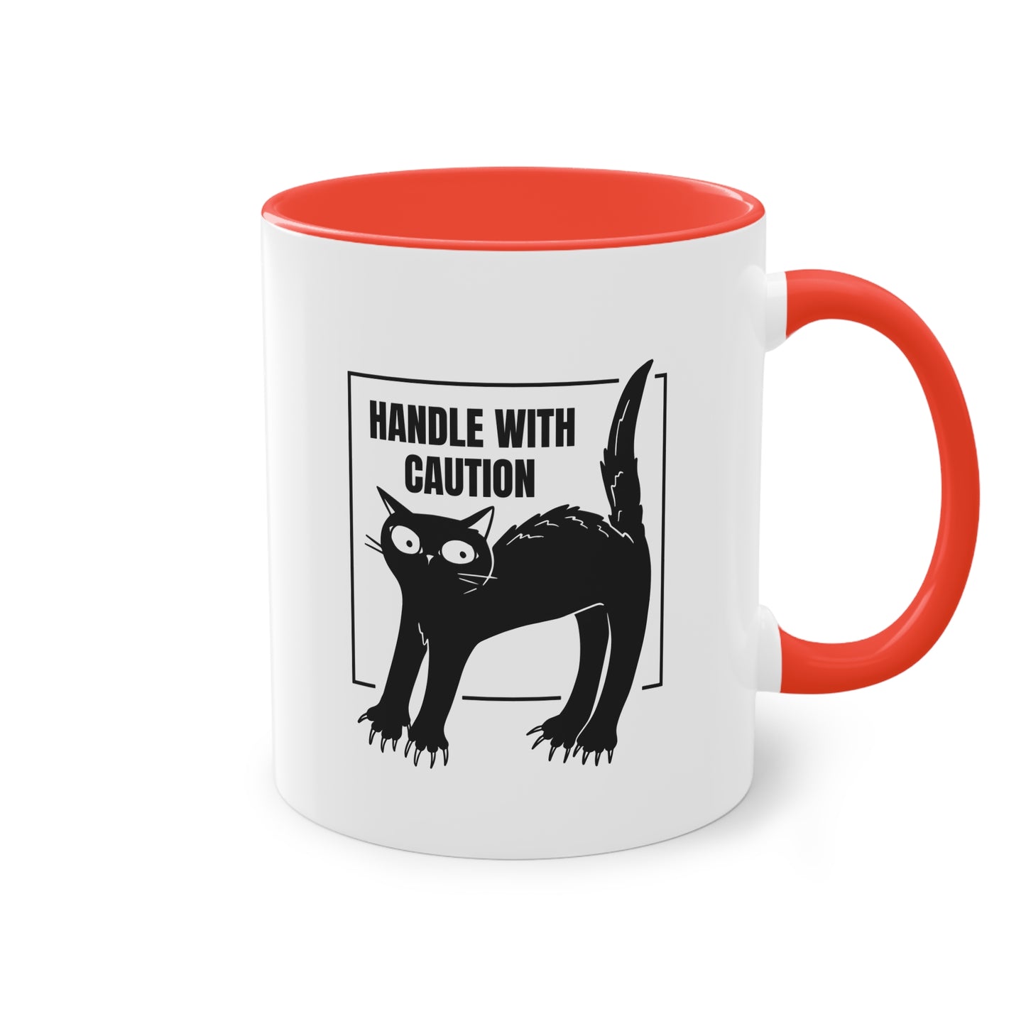 Tasse „Handle with Caution“ für Katzenbesitzer