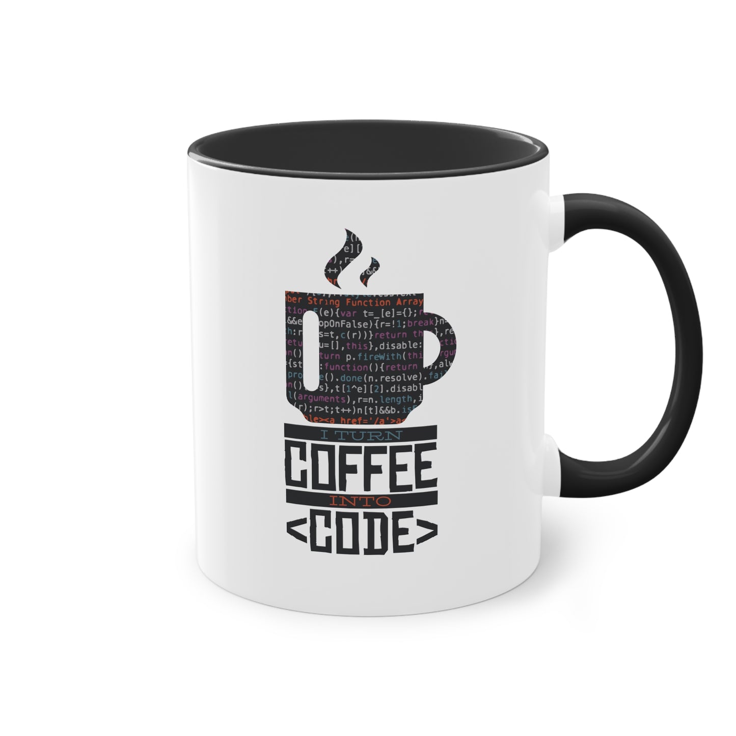 "I turn coffee into code" Tasse für Programmierer