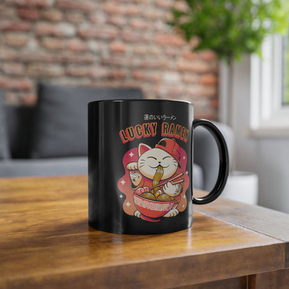 Lucky Ramen Tasse - Lustige Anime/Manga Tasse mit Glückskatze