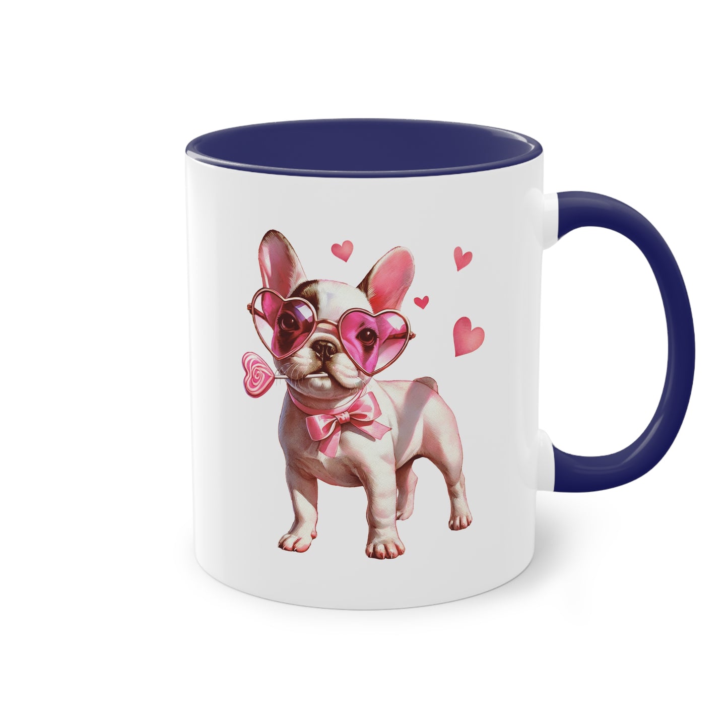 Süße French Bulldog Tasse mit Herzbrille für Hunde Fans