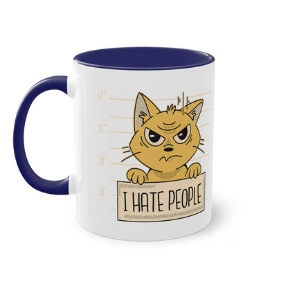 Tasse - "I Hate People" Mugshot Design für Katzenliebhaber