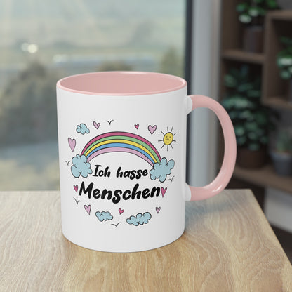 Liebevolle Ironie: Ich hasse Menschen Tasse