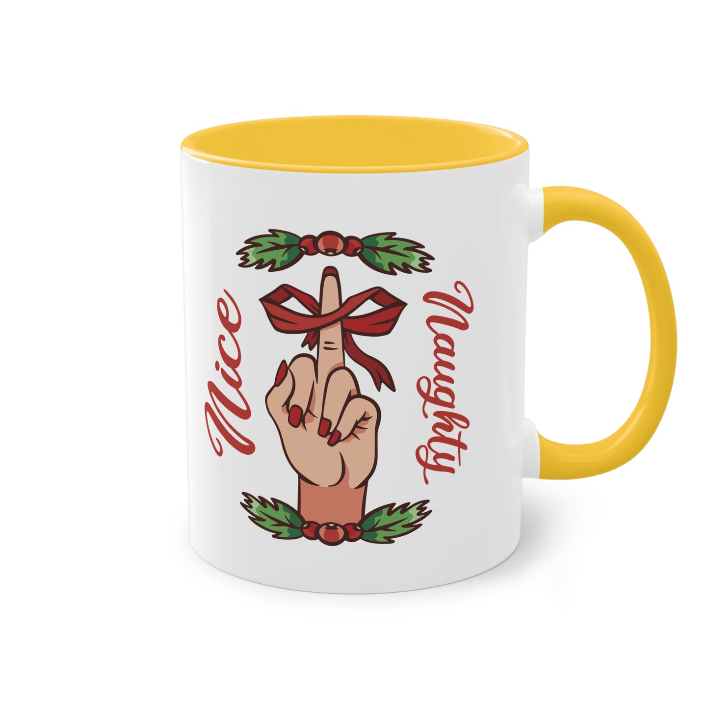 Böse und Brav im Weihnachtsstil: Naughty & Nice Tasse