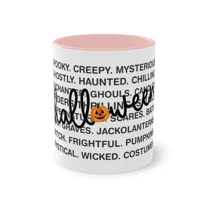 Halloween Tasse mit Wortwolke & Schriftzug | Gruseliges Herbst-Design