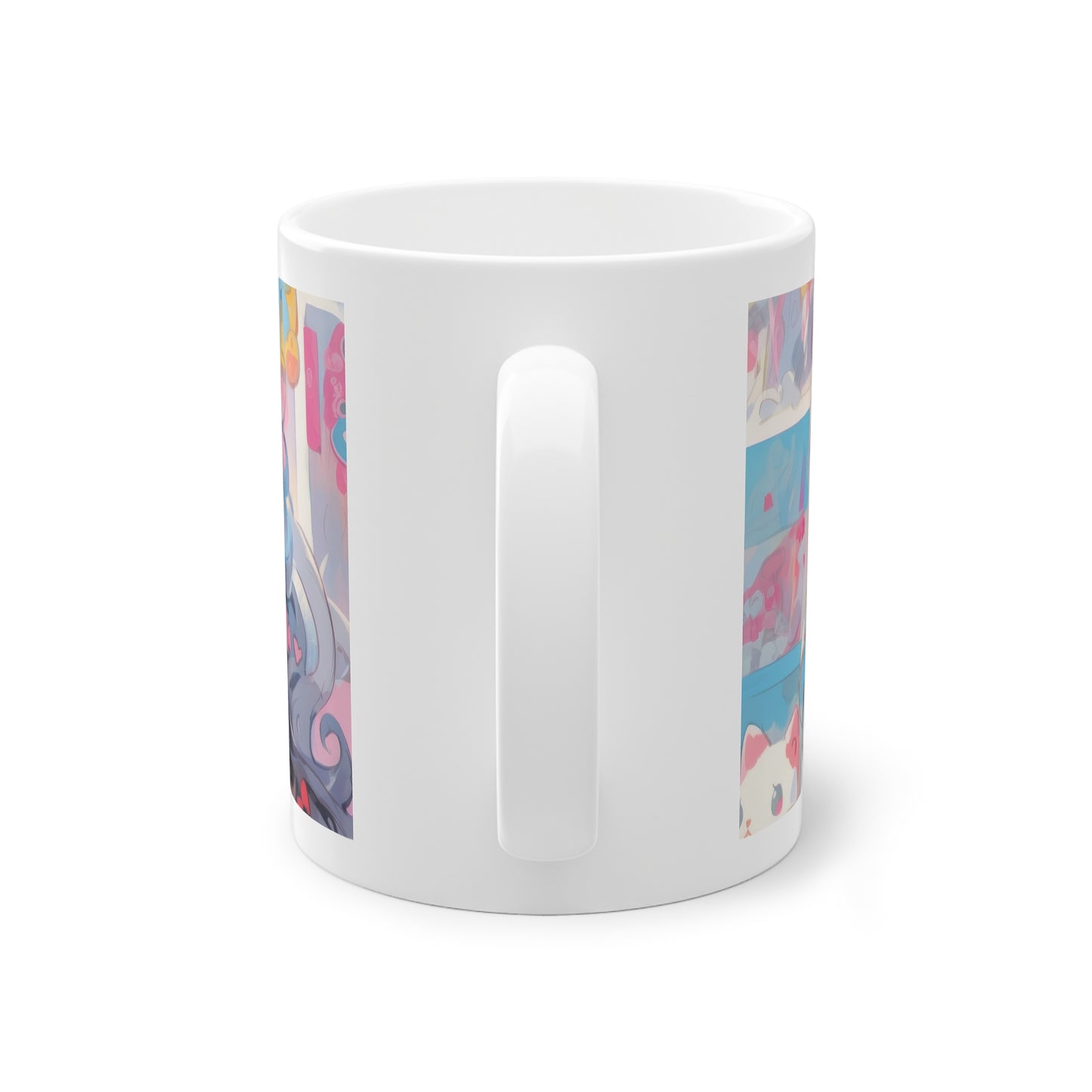 Anime Tasse mit süßem Mädchen und bunten Candy-Details