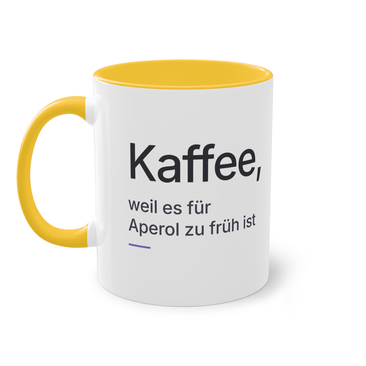 Spruchtasse "Kaffee, weil es für Aperol zu früh ist", Farbvariante Gold