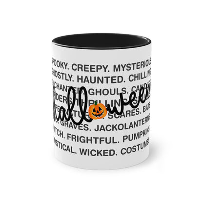 Halloween Tasse mit Wortwolke & Schriftzug | Gruseliges Herbst-Design