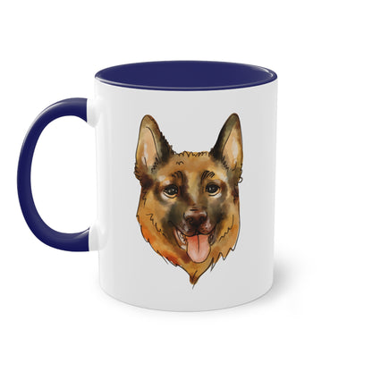 Schäferhund Tasse - Treuer Begleiter im Aquarellstil