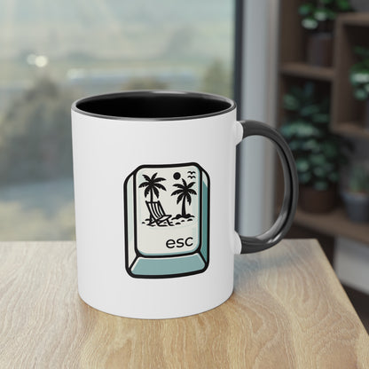 "ESC to Paradise" Tasse für Gamer mit Fernweh