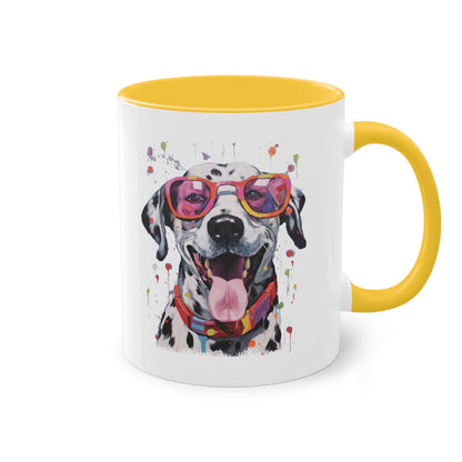 Dalmatiner mit Sonnenbrille Tasse - Coole Hunde Keramik Tasse