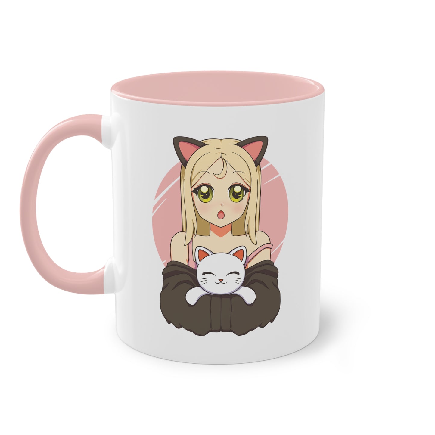 Katzenliebe im Manga-Stil - Die Anime Girl & Katzenfreundschaft Tasse