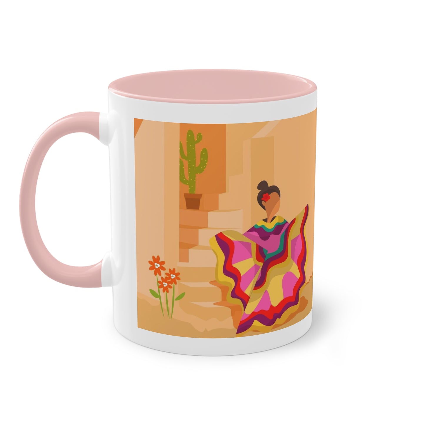 Mexikanische Tänzerinnen Tasse - Farbenfrohes Design mit folkloristischen Motiven