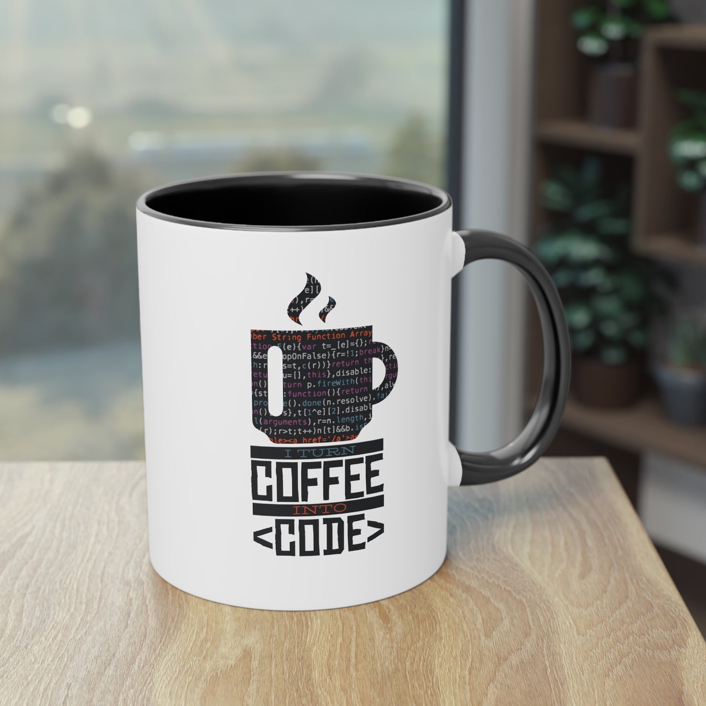 "I turn coffee into code" Tasse für Programmierer