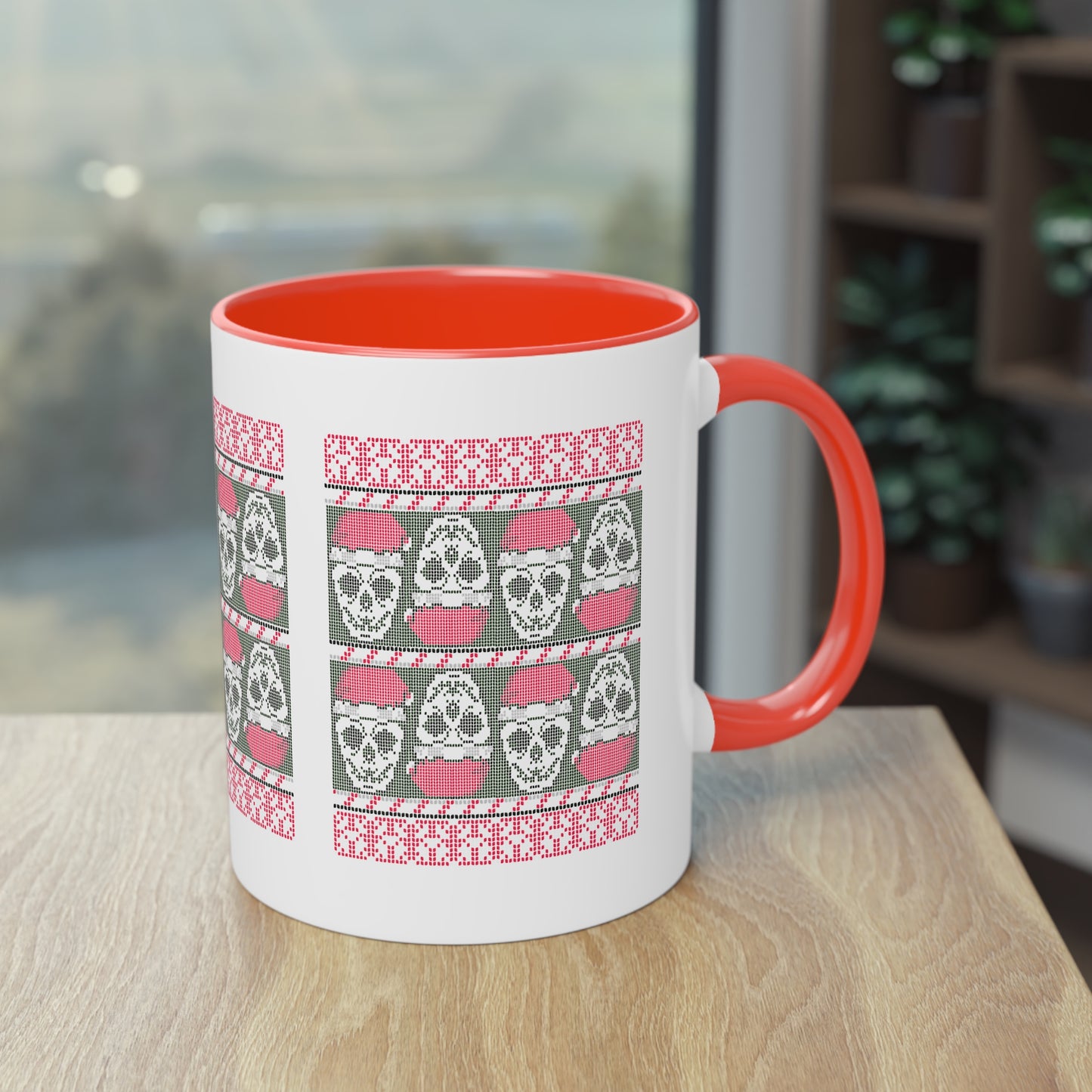 Ugly Sweater Totenkopf Tasse - Weihnachtlicher Grusel mit Stil