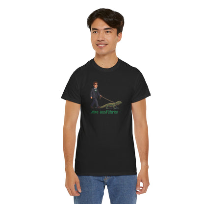 ".exe ausführen" T-Shirt mit Echse für Nerds