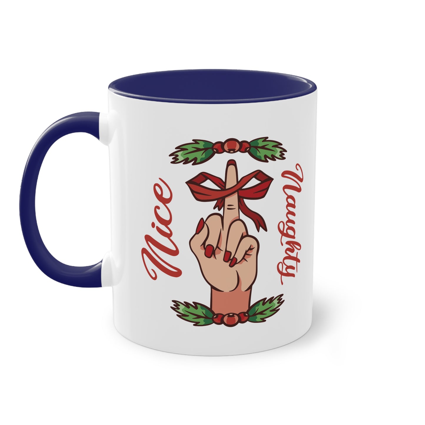 Böse und Brav im Weihnachtsstil: Naughty & Nice Tasse