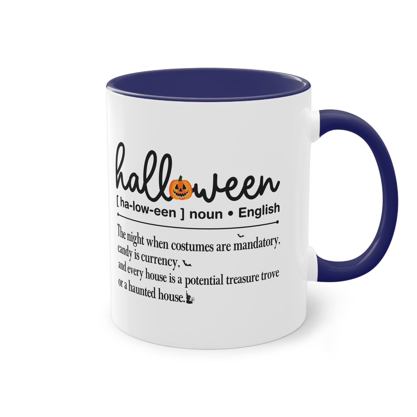 Halloween Tasse mit Definition & Kürbis-Detail | Lustiges Wörterbuch-Design