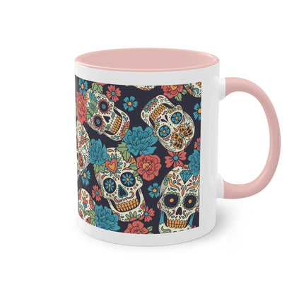 Día de los Muertos Tasse - Buntes Totenkopf-Muster im mexikanischen Stil