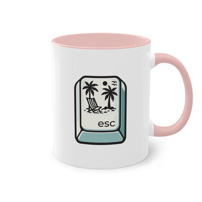 "ESC to Paradise" Tasse für Gamer mit Fernweh