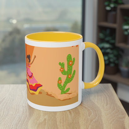 Mexikanische Tänzerinnen Tasse - Farbenfrohes Design mit folkloristischen Motiven