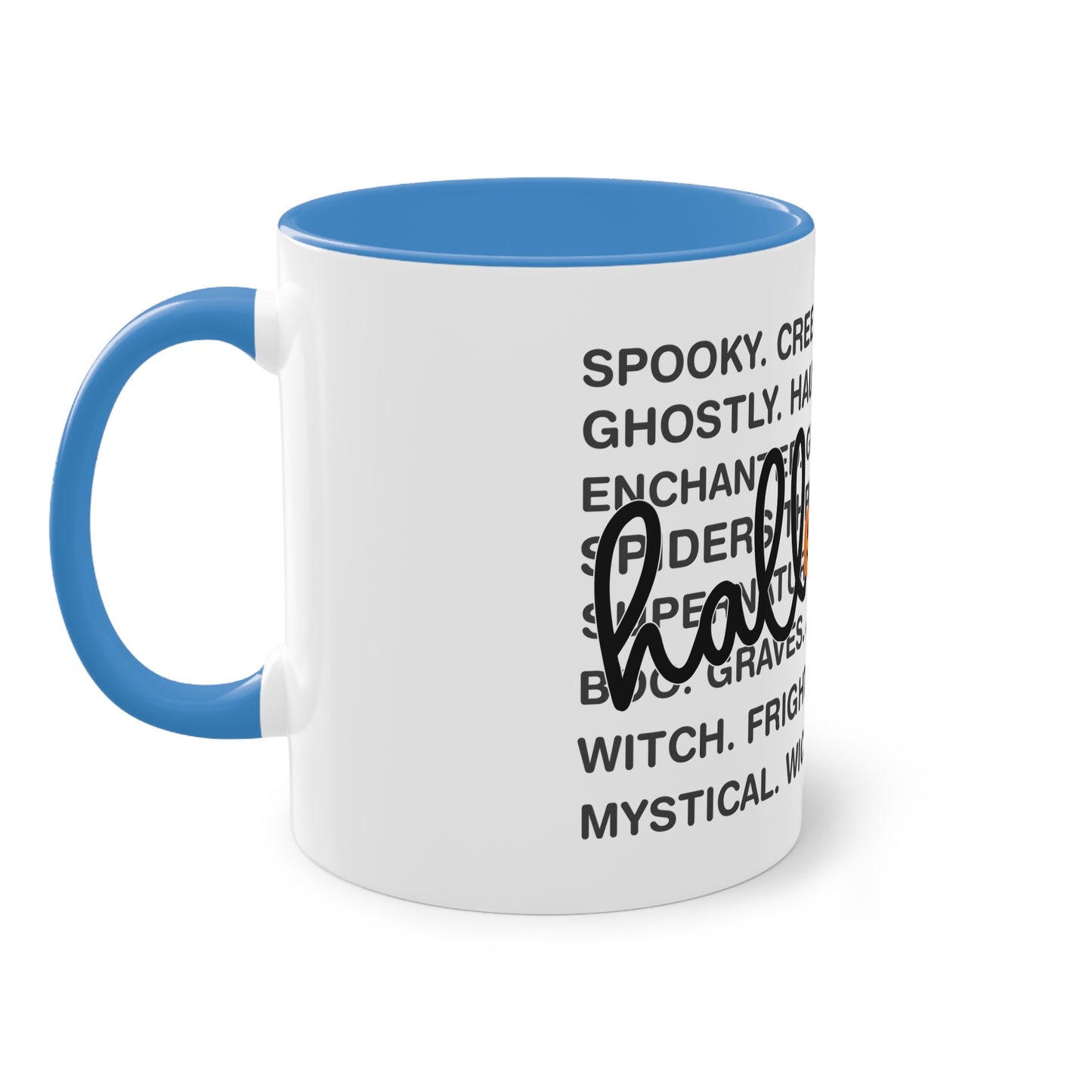 Halloween Tasse mit Wortwolke & Schriftzug | Gruseliges Herbst-Design