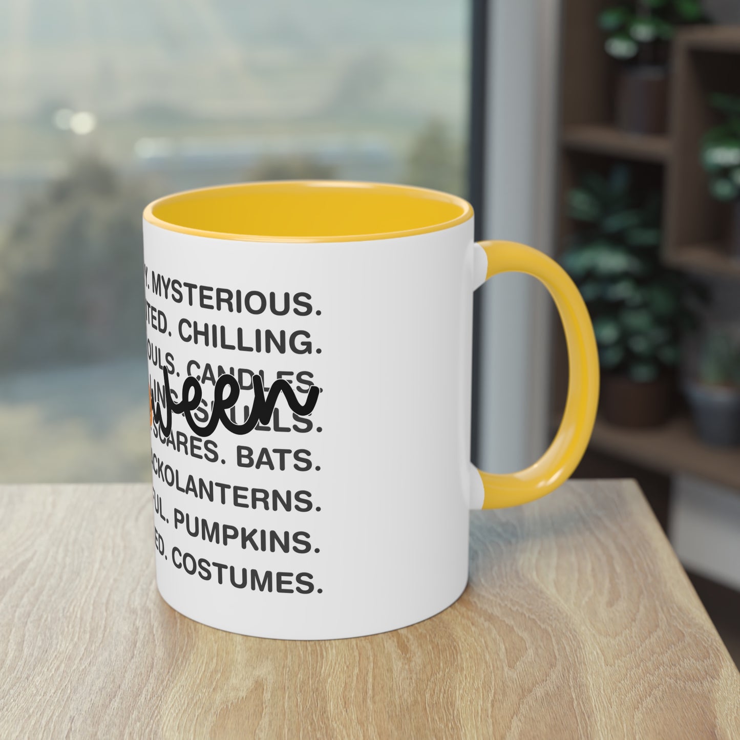 Halloween Tasse mit Wortwolke & Schriftzug | Gruseliges Herbst-Design