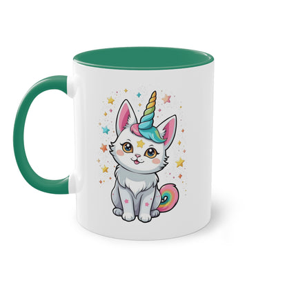 Magische Katzen-Einhorn Tasse - Keramik Tasse mit Einhornkatze Design